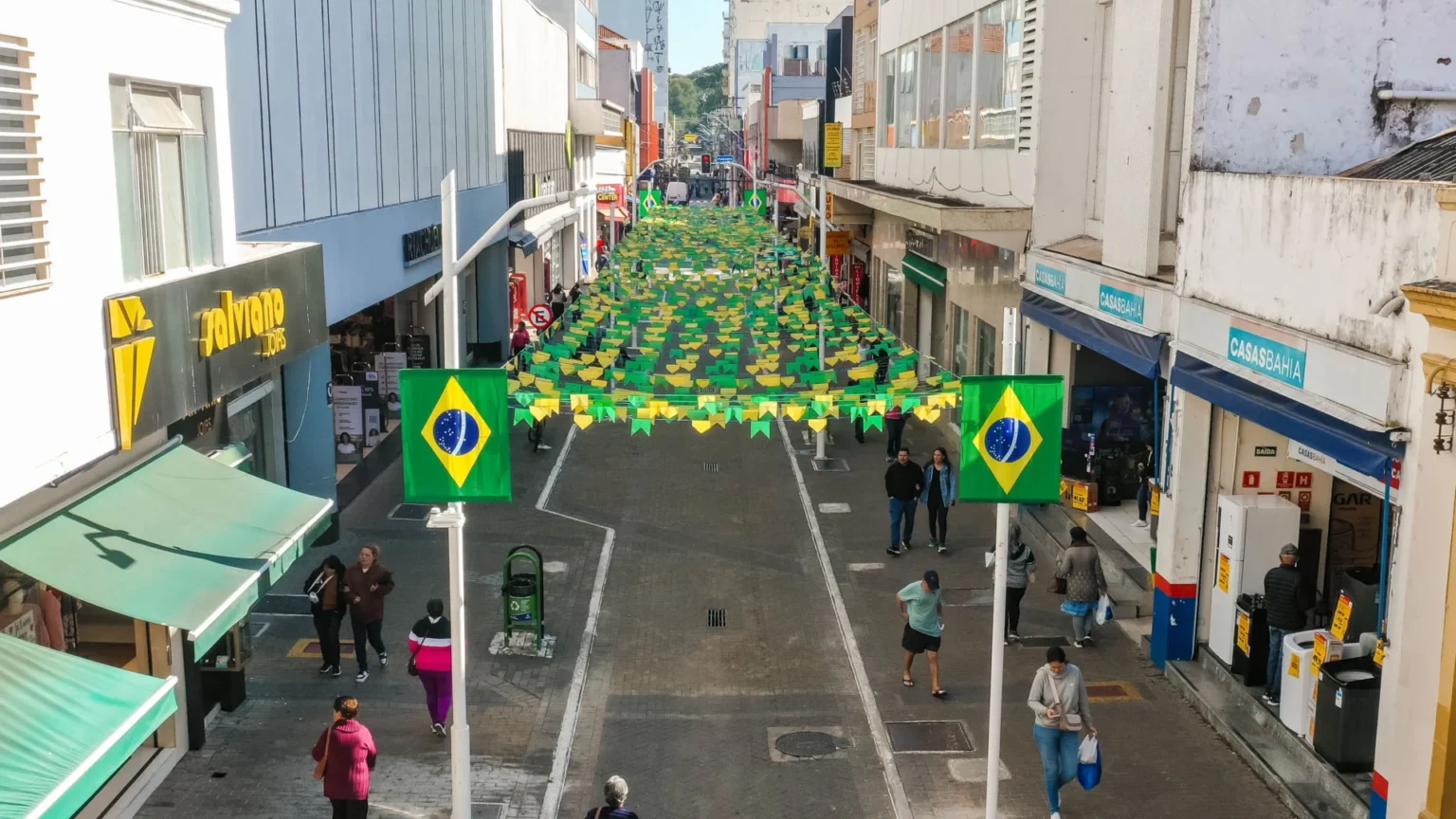 Centro de Jundiaí se veste de verde e amarelo para Copa do Mundo 2026 Centro de Jundiaí se veste de verde e amarelo para Copa do Mundo 2026